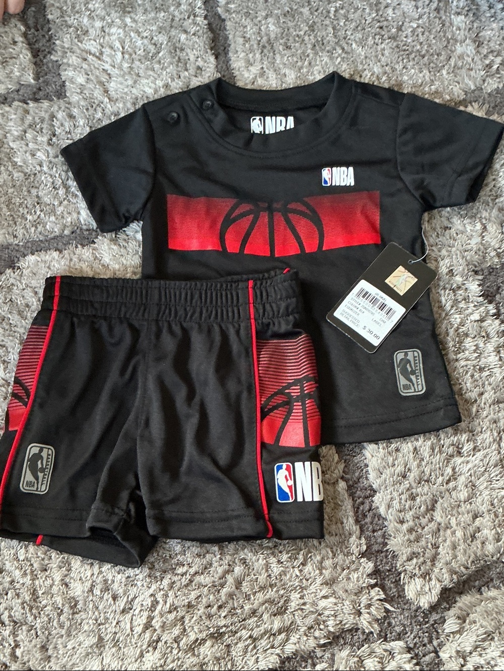 NBA Equalizer Baby Set Black Red L (6-9M) NWT
